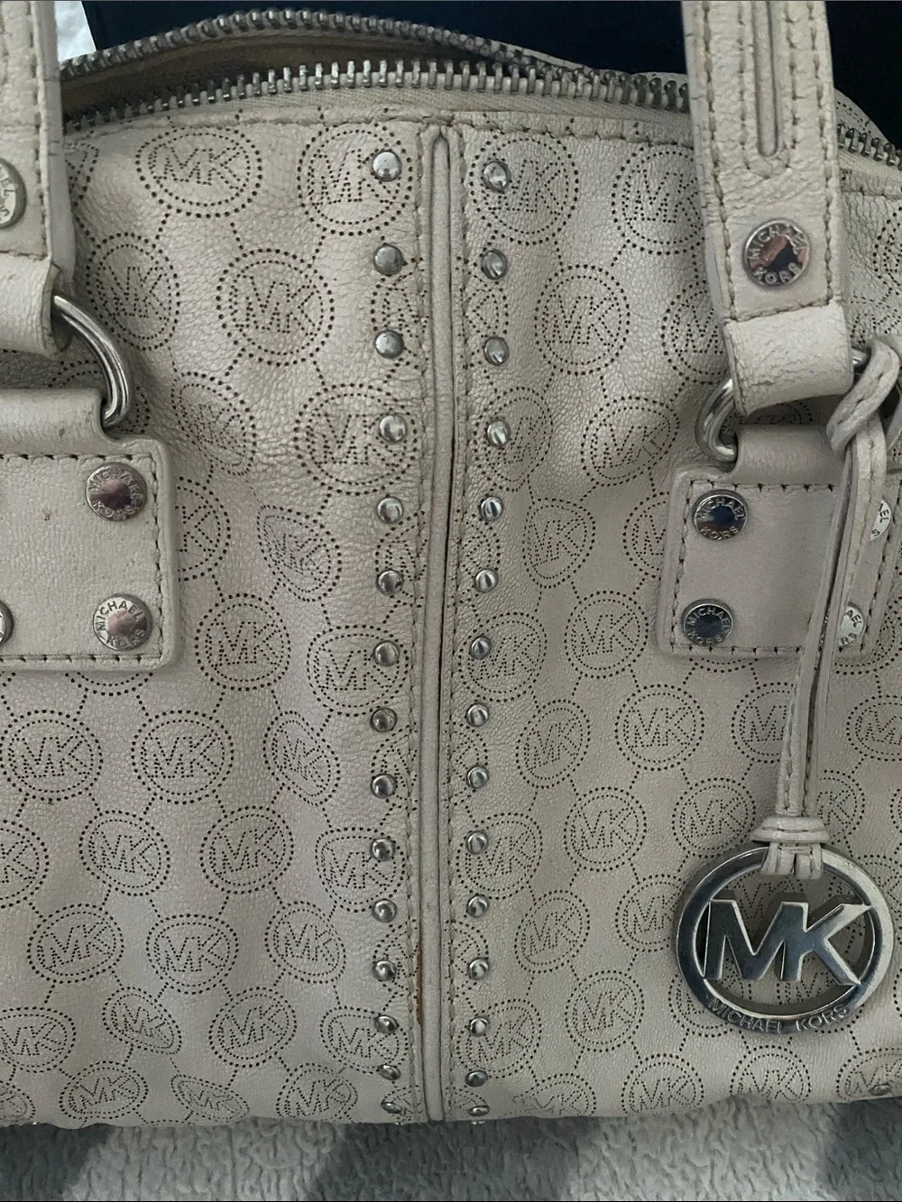 Michael Kors Cream Logo Satchel with Matching Wallet